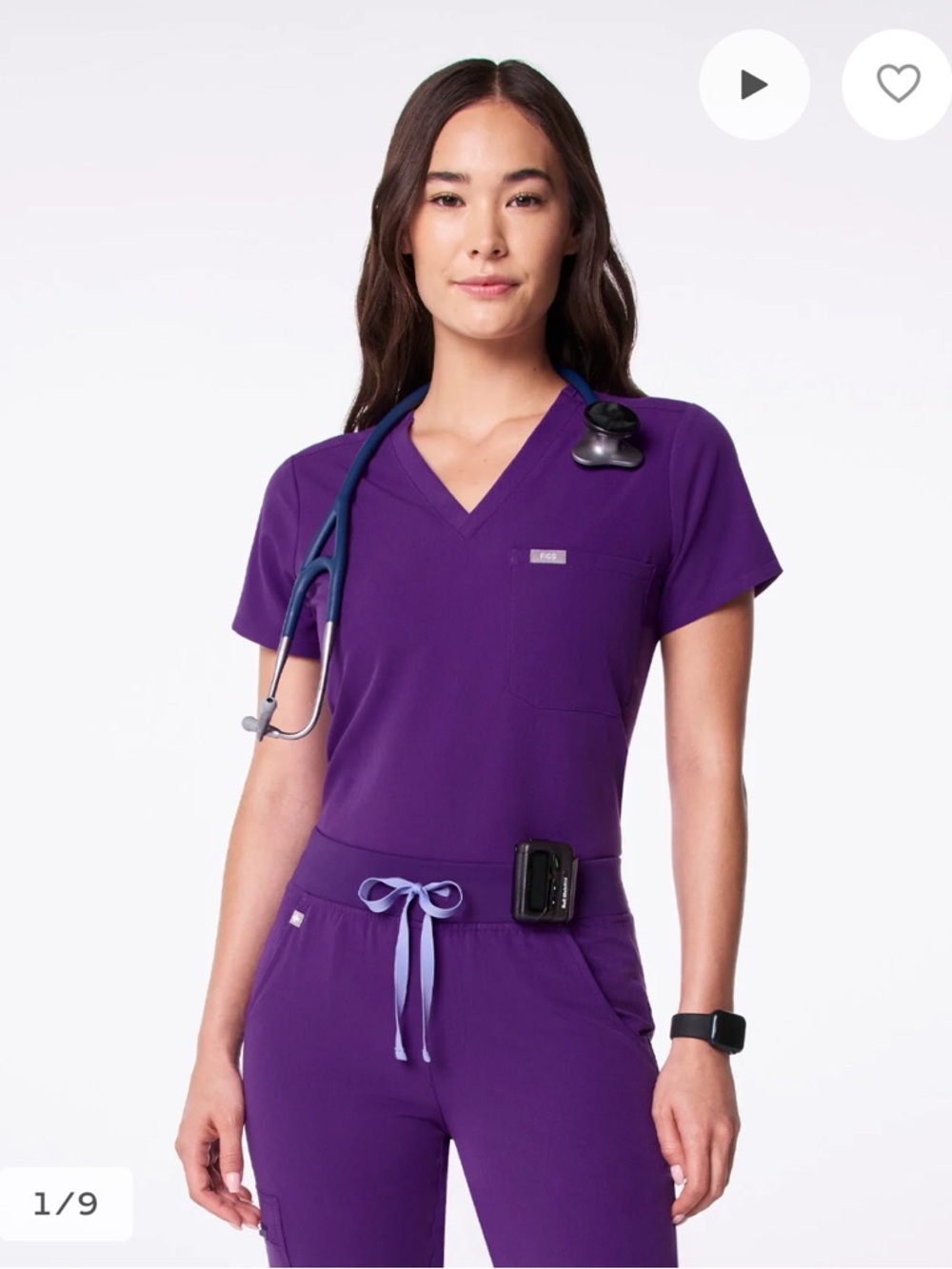 Figs Caterina One Pocket in Digital Grape Sz L